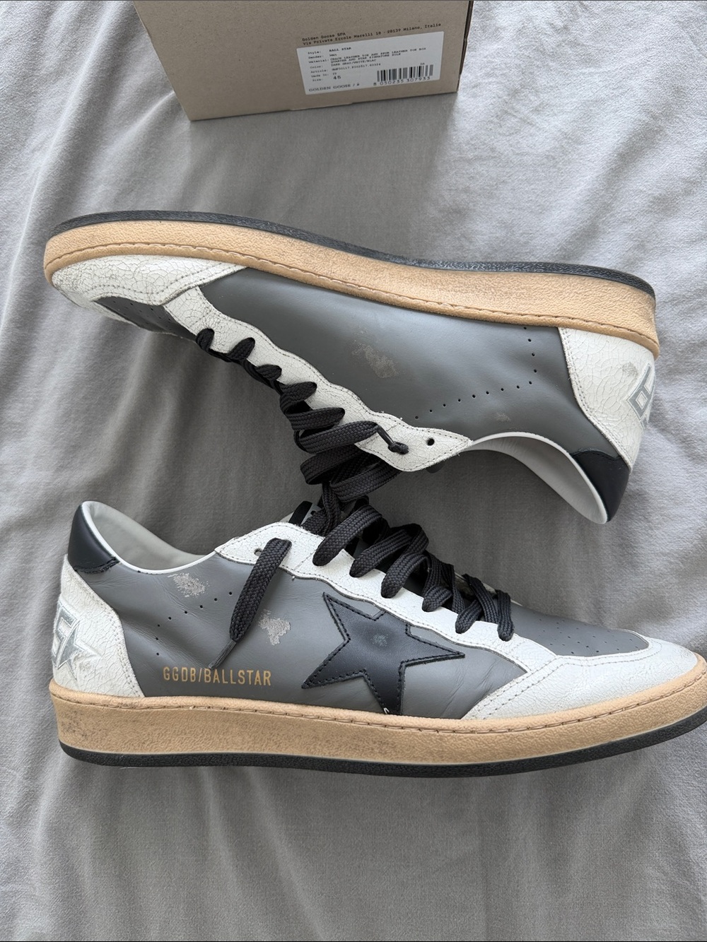 Golden Goose Ballstar Men's Sneakers in Gray, White and Black